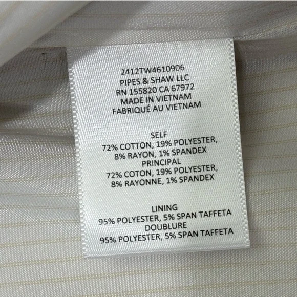 Veronica Beard Beale Contrast Detail Cotton Blend Tweed Jacket in Khaki Size 14 - Picture 13 of 14